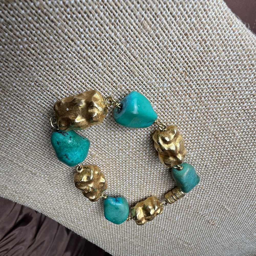 Gold and Turquoise Bracelet